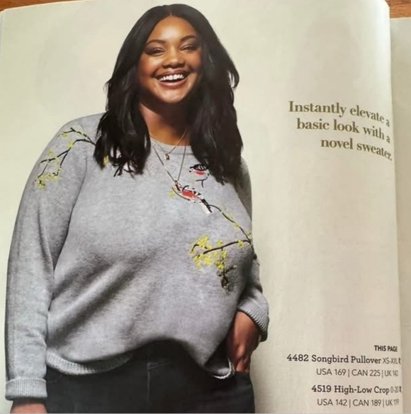 CAbi Gray Sweater with Bird Embroidery - Picture 5 of 11